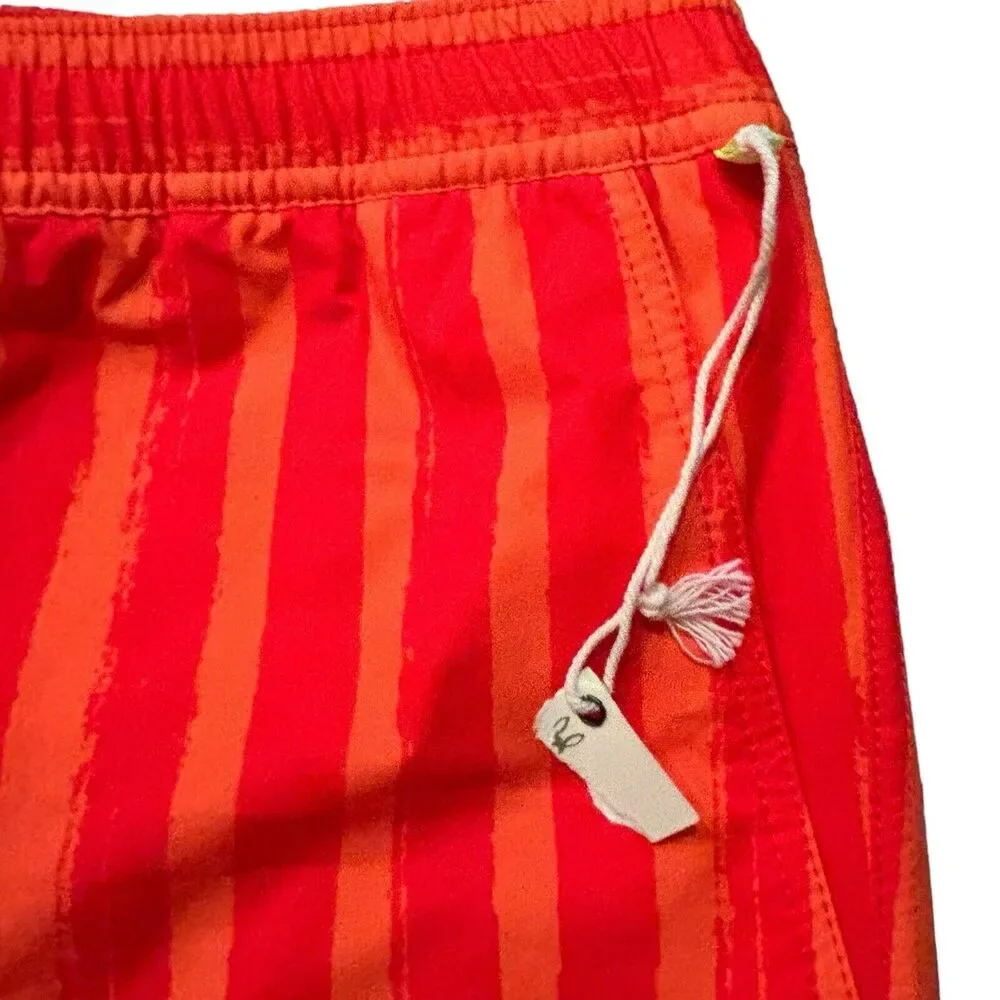 Psycho Bunny Torver Swim Trunks 3XL Orange Stripe Clown Fish 9